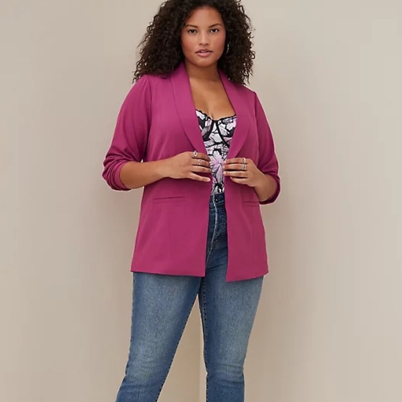 TORRID STUDIO CREPE JERSEY CLASSIC SHAWL COLLAR BLAZER NWT SIZE 3X - Picture 2 of 8